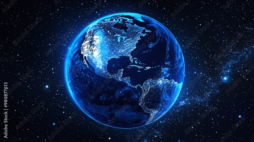 Ai generated illustration of an abstract globe focusing on North America Ai generated illustration of an abstract globe focusing on North America