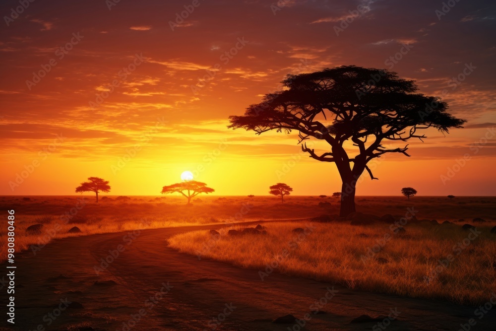 African national sunset nature landscape twilight. African national sunset nature landscape twilight.