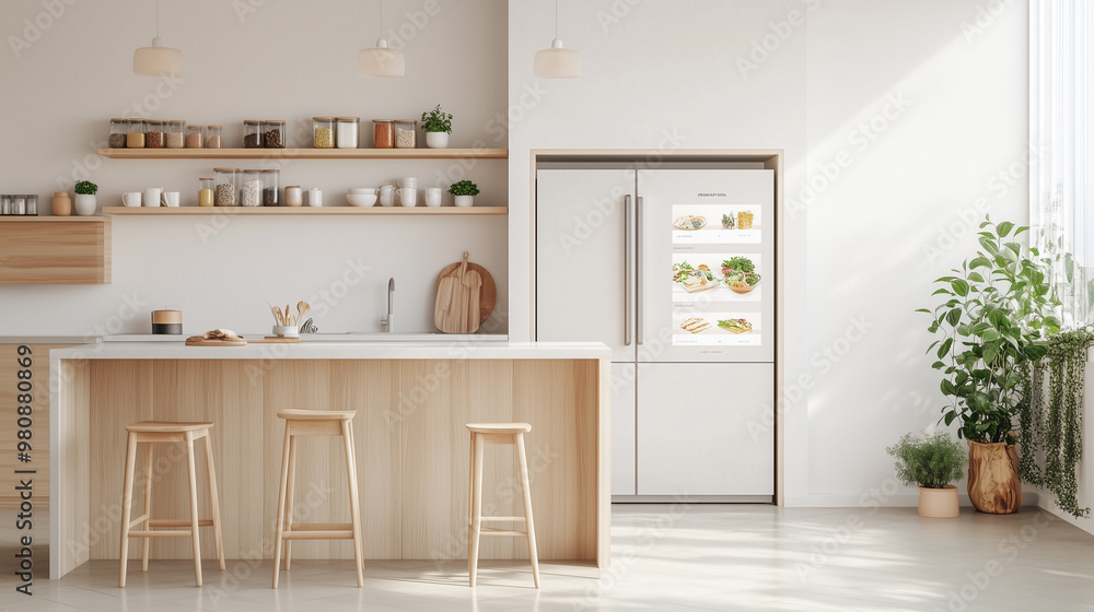 Fototapeta premium Modern Minimalist Kitchen with Natural Light