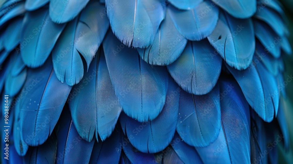 Close-up of vibrant blue feathers. Close-up of vibrant blue feathers.