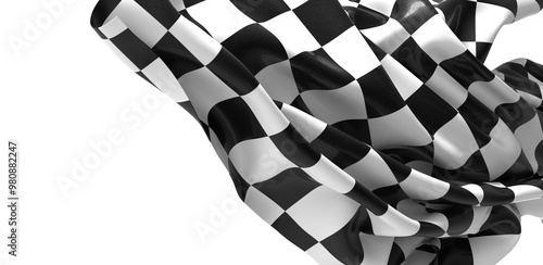 The checkered flag waves signifying victory and the thrill of the finish line photo