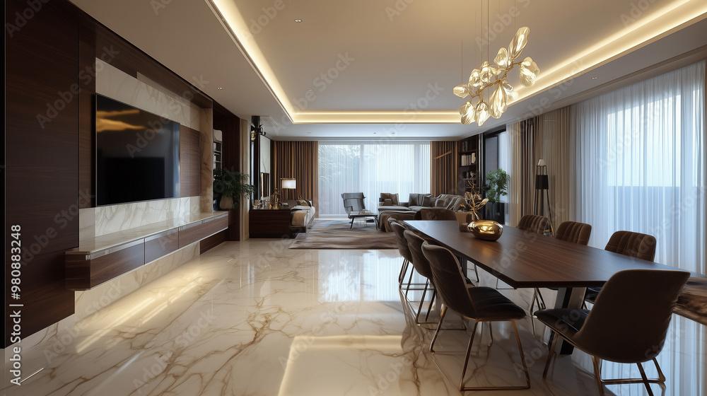 3d render of interior in the dining room 3d render of interior in the dining room