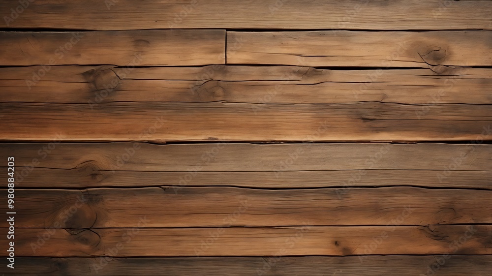 Fototapeta premium Processed collage of old rustic dark brown wood planks texture. Background for banner, backdrop or texture for 3D mapping. 