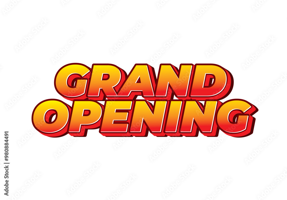 Grand opening. Text effect in modern colors with 3D style Grand opening. Text effect in modern colors with 3D style