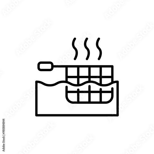 Fryer outline icons, minimalist vector illustration ,simple transparent graphic element .Isolated on white background