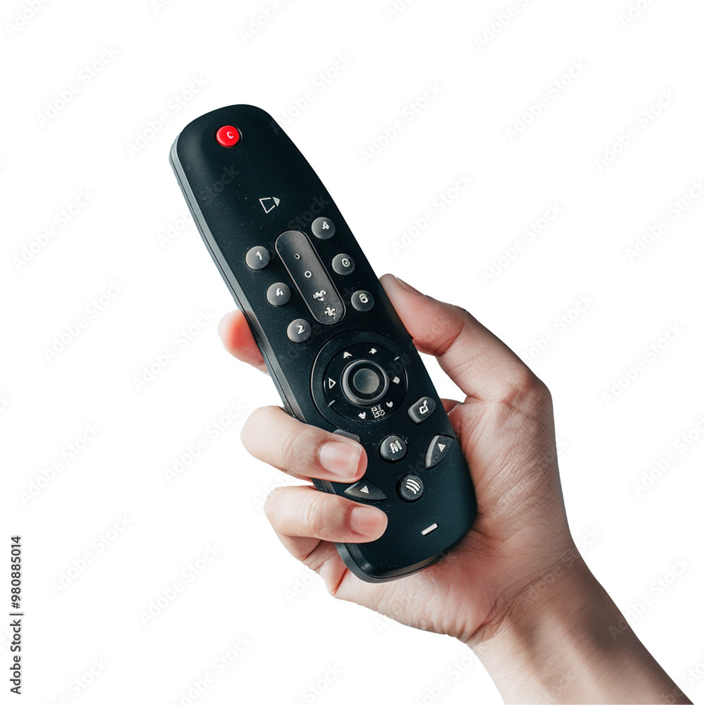 A hand holding remote isolated on transparent background, PNG file A hand holding remote isolated on transparent background, PNG file