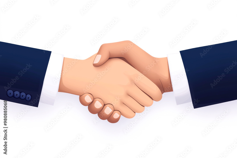 A close-up illustration of a handshake symbolizing agreement, partnership, and collaboration in a professional setting. A close-up illustration of a handshake symbolizing agreement, partnership, and collaboration in a professional setting.