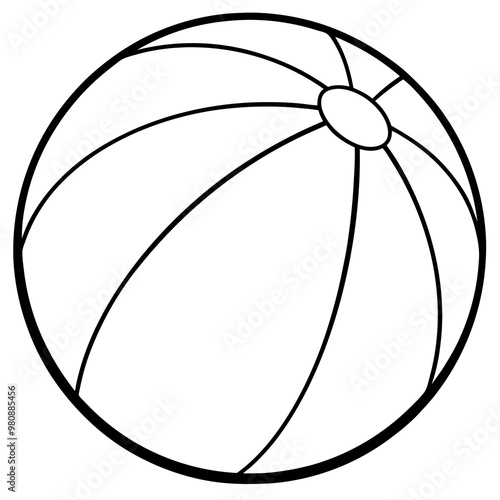 beach ball outline coloring book page line art drawing