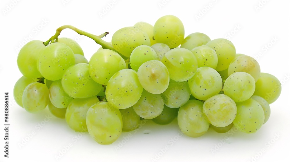 Fresh Green Grapes Bunch on White Background Fresh Green Grapes Bunch on White Background