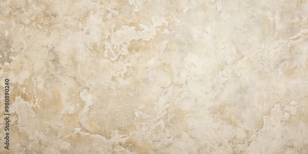 Obraz premium Weathered retro cement wall with subtle marble texture, featuring a soft creamy hue, adorned with faint imperfections, creating a nostalgic and vintage background.