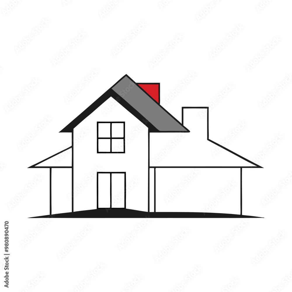 a minimal Abstract house, vector silhouette, isolated white background a minimal Abstract house, vector silhouette, isolated white background