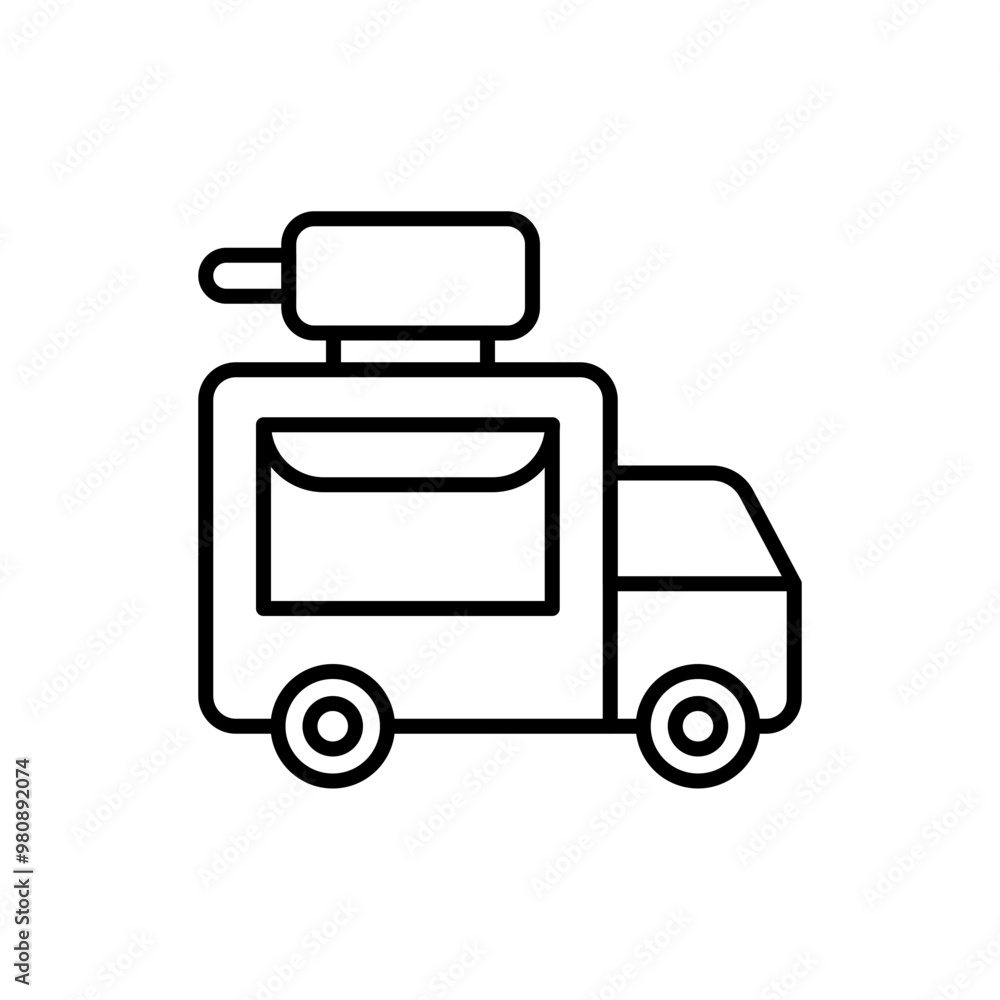 Ice cream truck outline icons, minimalist vector illustration ,simple transparent graphic element .Isolated on white background Ice cream truck outline icons, minimalist vector illustration ,simple transparent graphic element .Isolated on white background