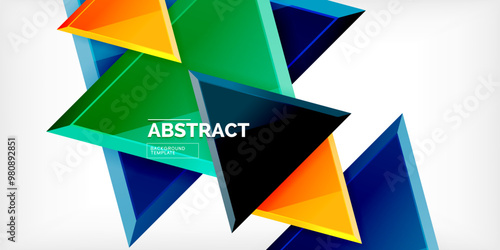 Abstract background - glossy triangles. Vector Illustration For Wallpaper, Banner, Background, Card, Book Illustration, landing page