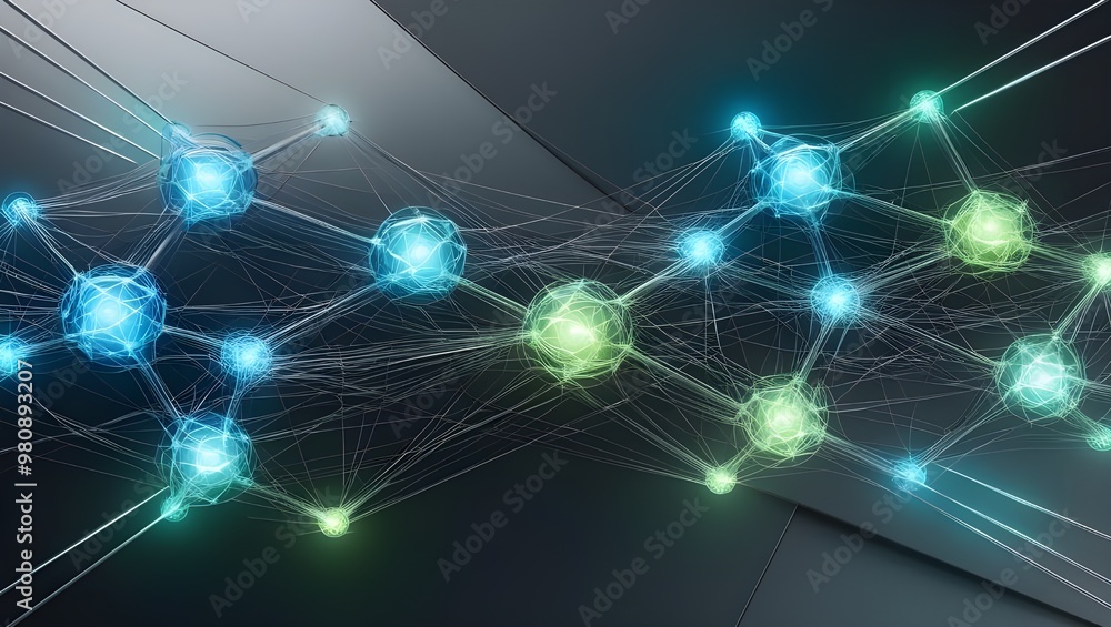 Modern Technology Network with Glowing Connections, Abstract Digital Background Modern Technology Network with Glowing Connections, Abstract Digital Background