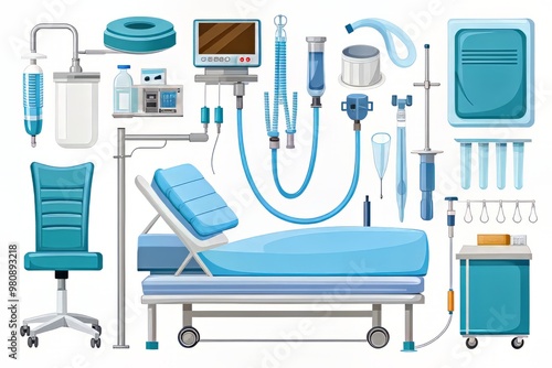 High-tech surgical equipment includes advanced sedation systems, fiber optic laryngoscopes, and nephrostomy tubes for photo