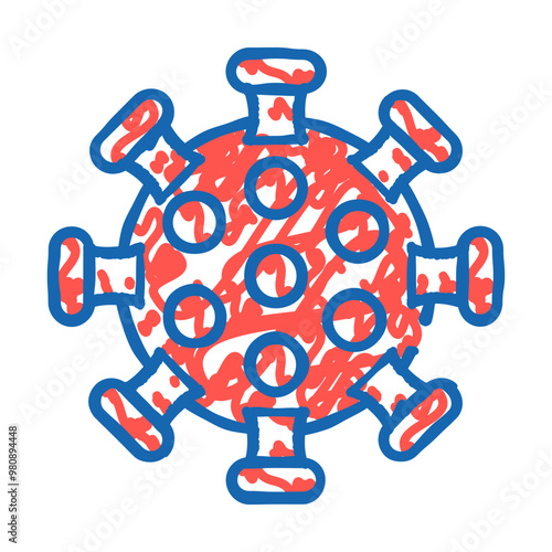 influenza virus doodle icon sketch vector. influenza virus sign. isolated symbol illustration