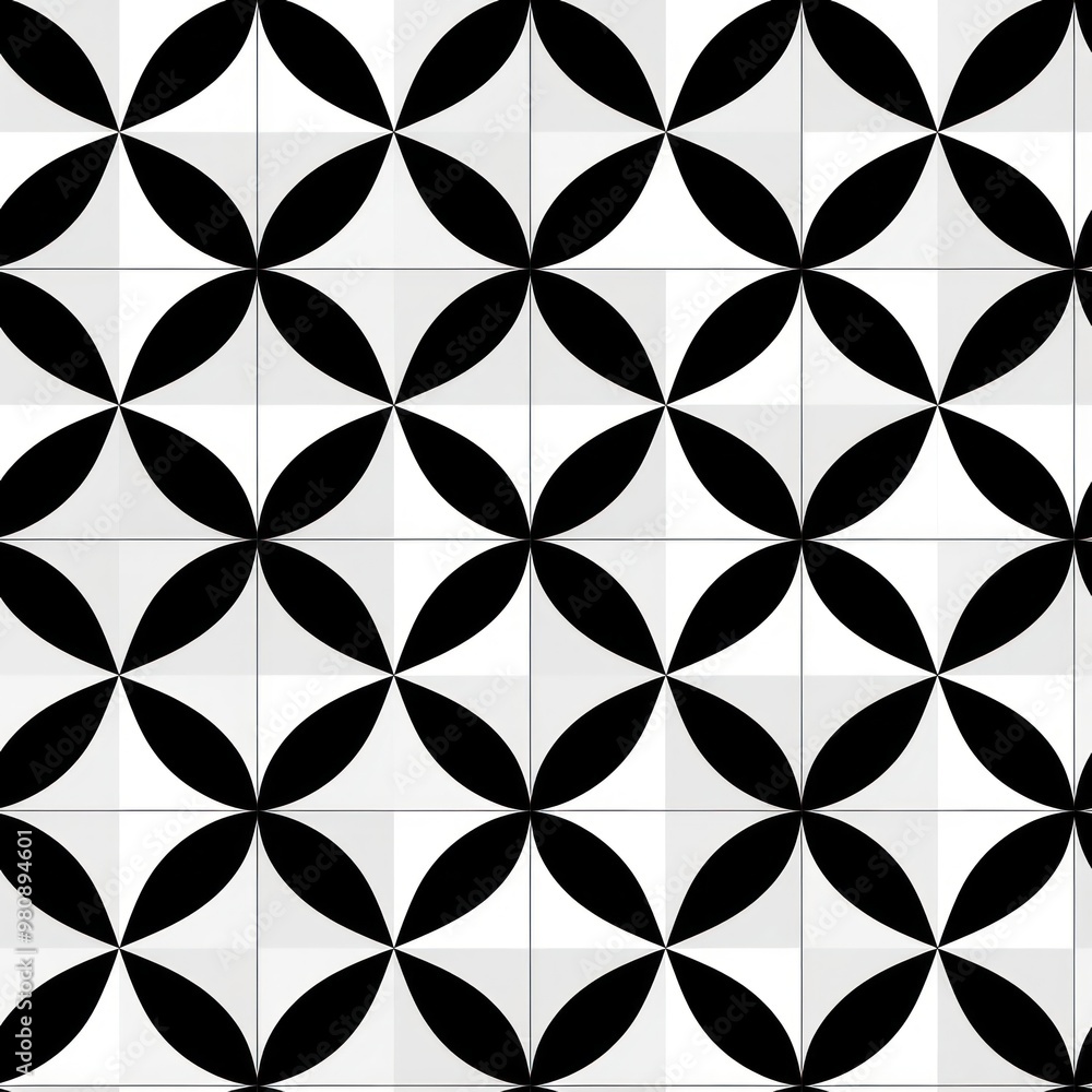 Geometric patterns black white tile. Geometric patterns black white tile.