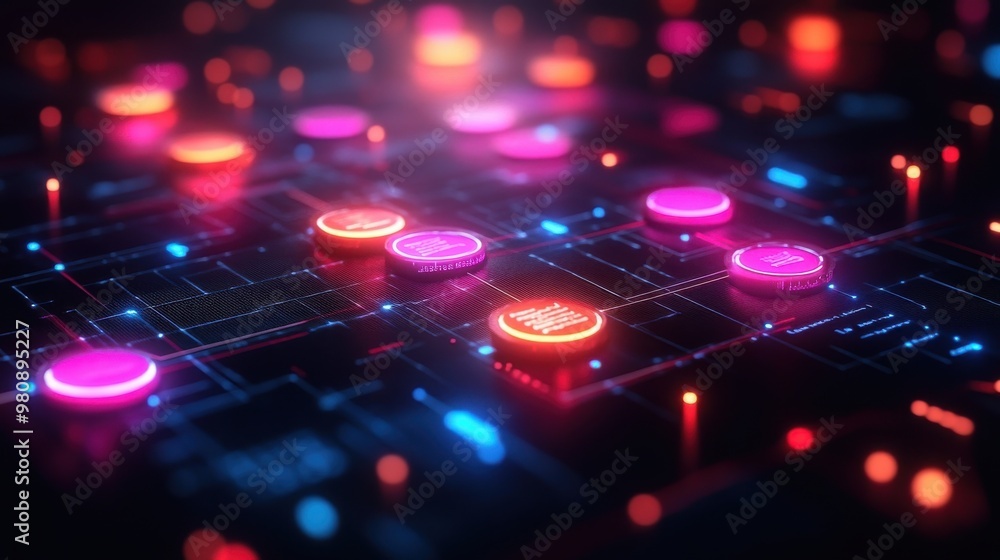 Fototapeta premium concept for business workflow management and procedures 3d illustration