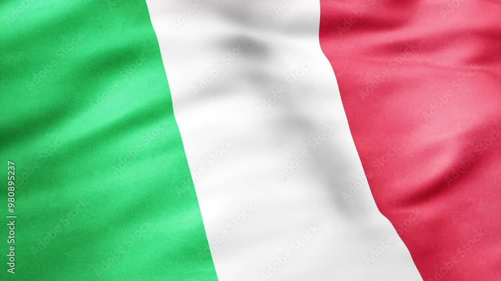 Flag of Italy Animation Stock Video - Italian Flag Waving in Loop and Fabric Textured - 4K Flag of Italy Animation Stock Video - Italian Flag Waving in Loop and Fabric Textured - 4K