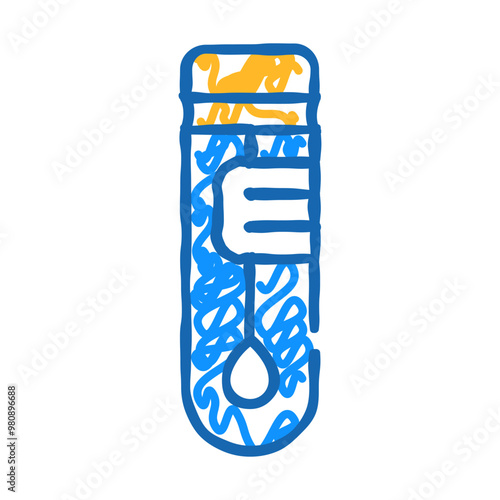 stick in flask for analysis doodle icon sketch vector. stick in flask for analysis sign. isolated symbol illustration