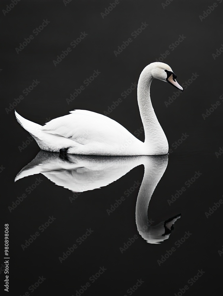 Obraz premium swan isolated on abstract background