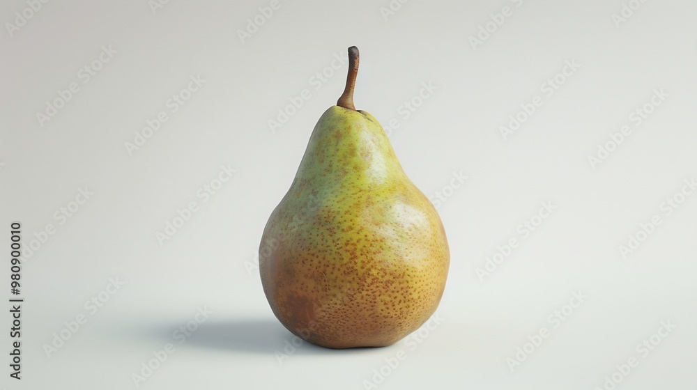 A Single Pear on a White Background A Single Pear on a White Background