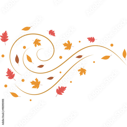 Wind Blowing Autumn Leaf