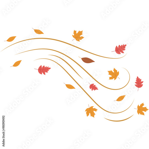 Wind Blowing Autumn Leaf