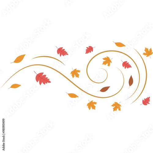 Wind Blowing Autumn Leaf