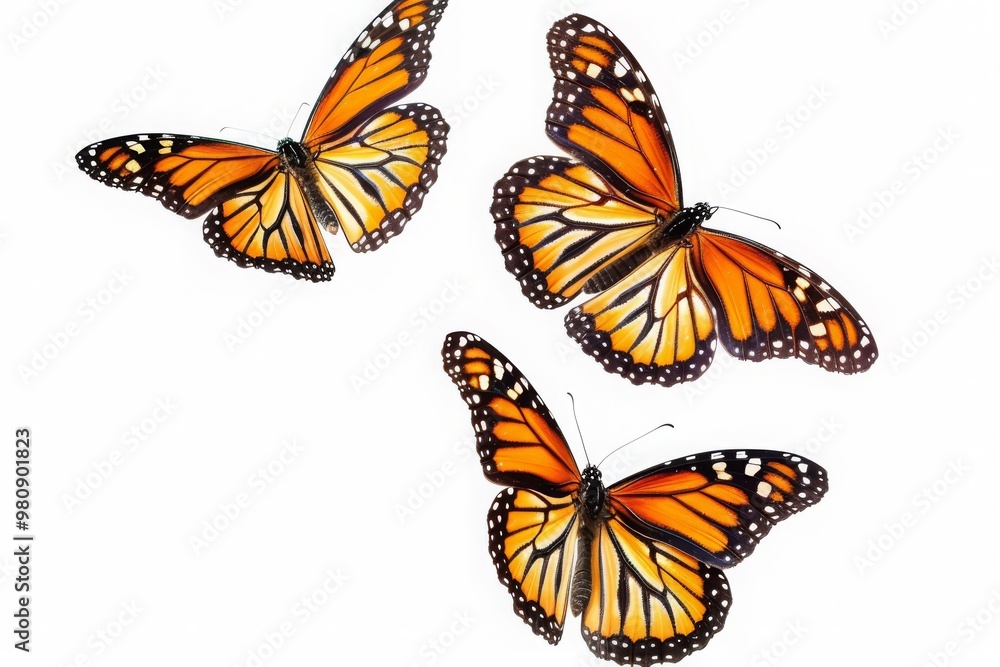Naklejka premium Flying plain tiger butterflies butterfly animal insects, cut-out, png, clipping path