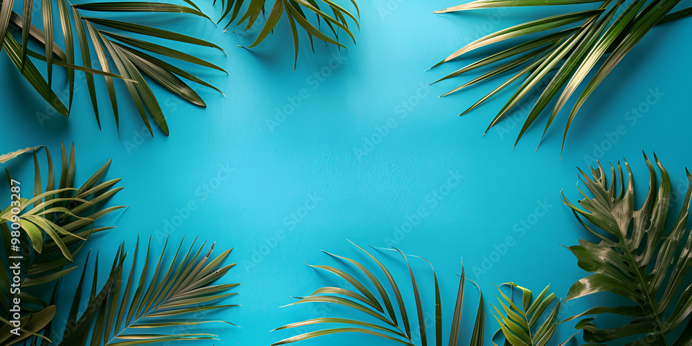 Tropical Palm Leaves on Bright Blue Background
Tropical Palm Leaves on Bright Blue Background