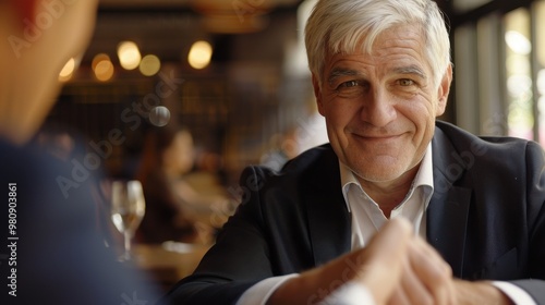 A man in a suit is smiling at the camera