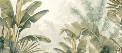 Jungle Palms Wallpaper Mural Traditional Paste Method
