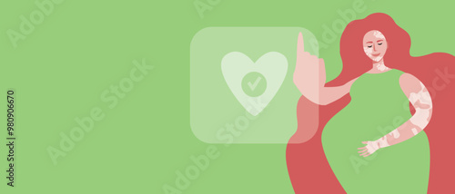 Doctor cardiologist and online technology touch screen halogram, flat vector stock illustration as copy space template
