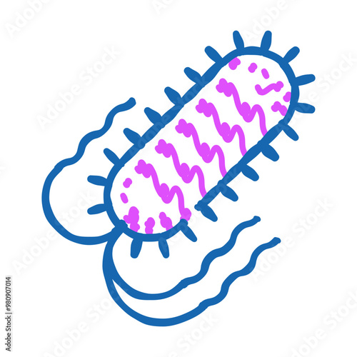 salmonella bacteria doodle icon sketch vector. salmonella bacteria sign. isolated symbol illustration