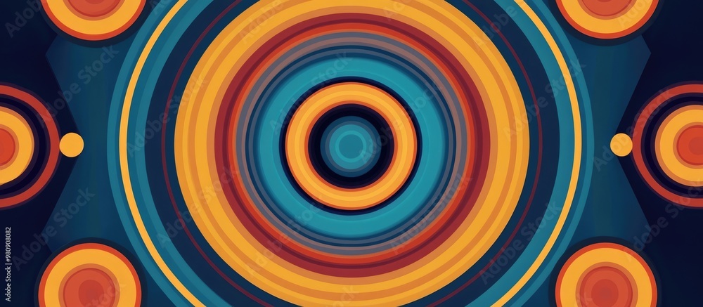 Abstract concentric radial geometric design with a focus on geometric radial elements Abstract concentric radial geometric design with a focus on geometric radial elements