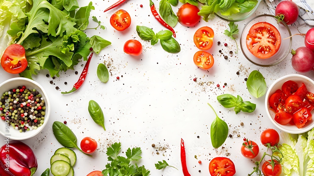 vegetables on white background vegetables on white background