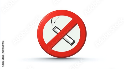 No smoking sign with cigarette and red