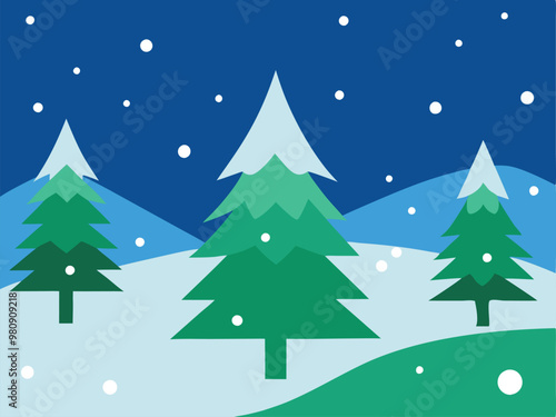 Christmas Hand-Drawn Vector Background.