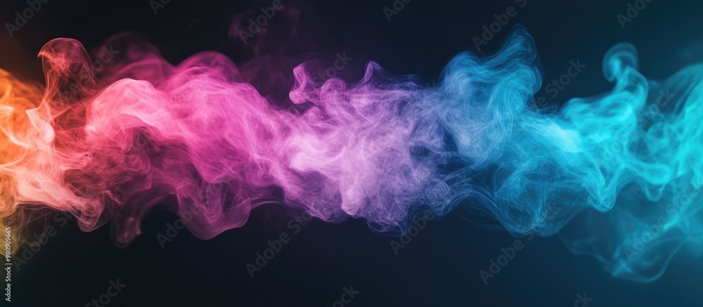 Fototapeta premium Colorful Neon Light Smoke In Pink Blue Green And Orange