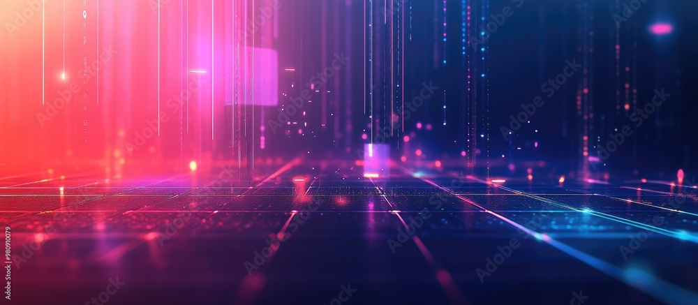 Digital Neon Light Background In Cyberspace Technology Digital Neon Light Background In Cyberspace Technology
