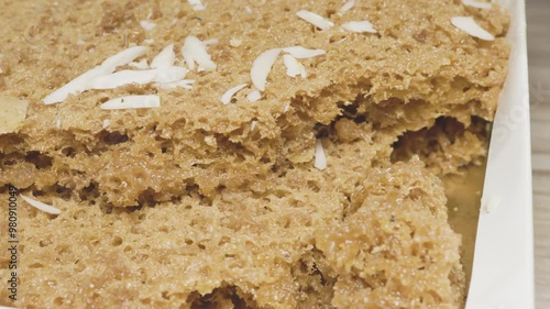 Wallpaper Mural ghewar traditional indian delicious sweet close up shot in details from different perceptive Torontodigital.ca