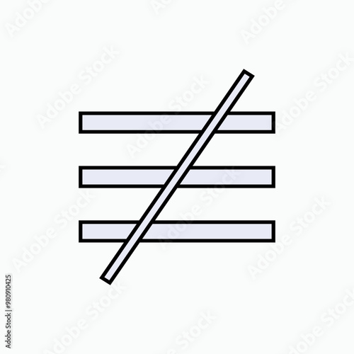 Unidentic Icon. Different, Not Same. Not Similar, Not Equal Symbol - Vector. 