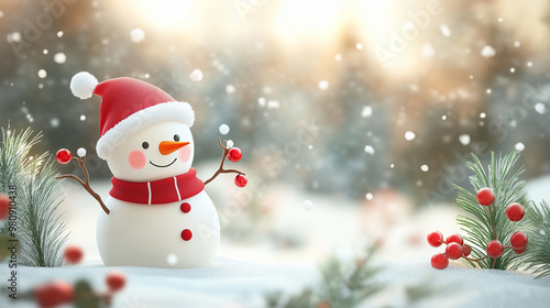 Christmas snowman background wallpaper