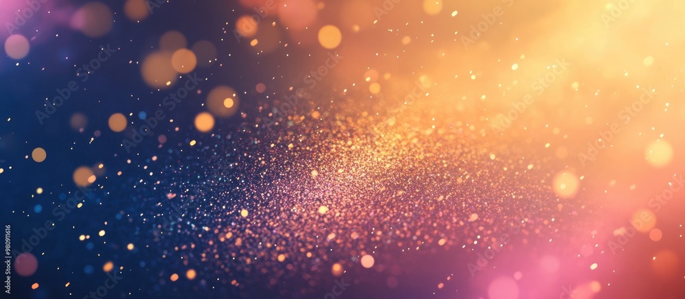 Fototapeta premium Particles With Warm Sparkling Background And Blur Effect