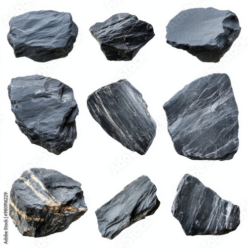 Coal in mid-air, isolated on transparent PNG.