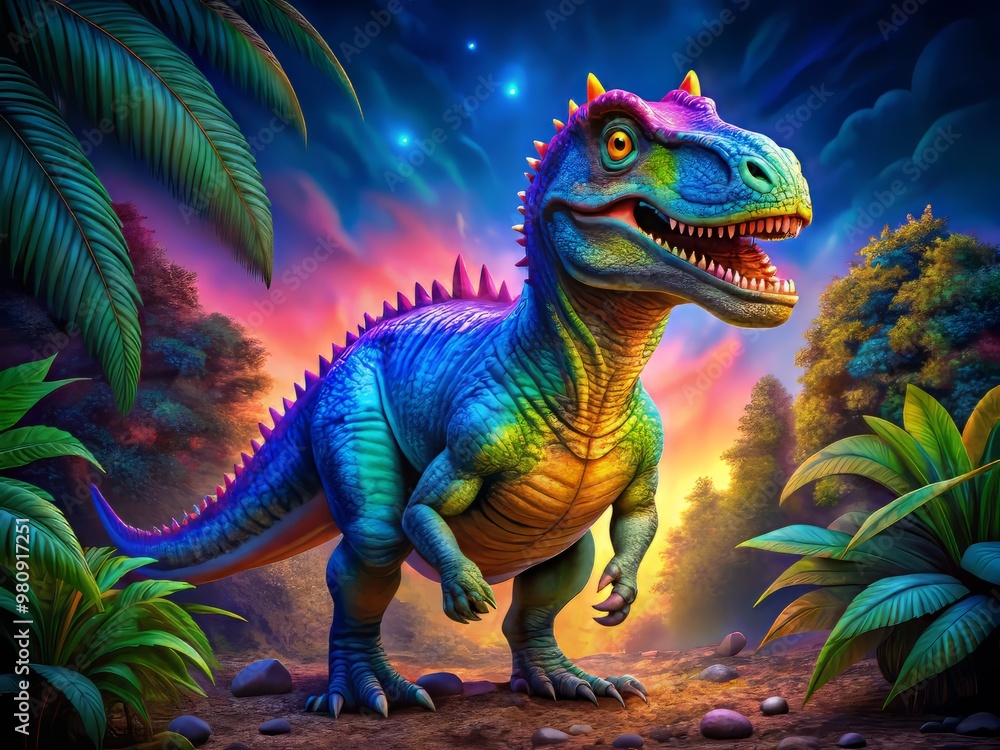 Obraz premium Simple Dinosaur Drawing for Kids - Fun and Easy Sketch Ideal for Coloring and Educational Use
