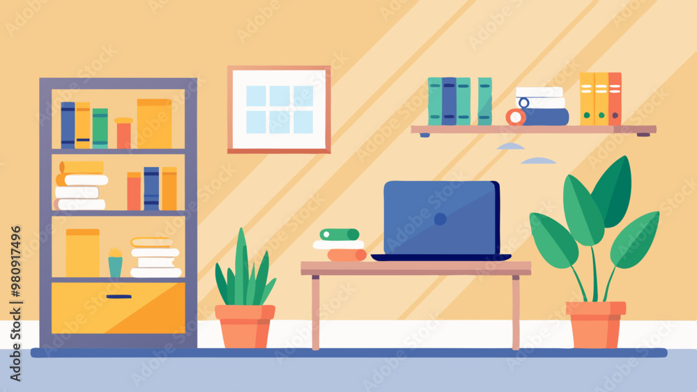 Home office interior that combines comfort and simplicity Home office interior that combines comfort and simplicity