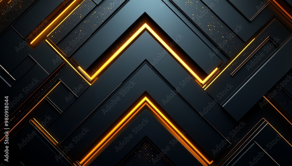 Abstract Geometric Pattern with Glowing Orange Lines Abstract Geometric Pattern with Glowing Orange Lines