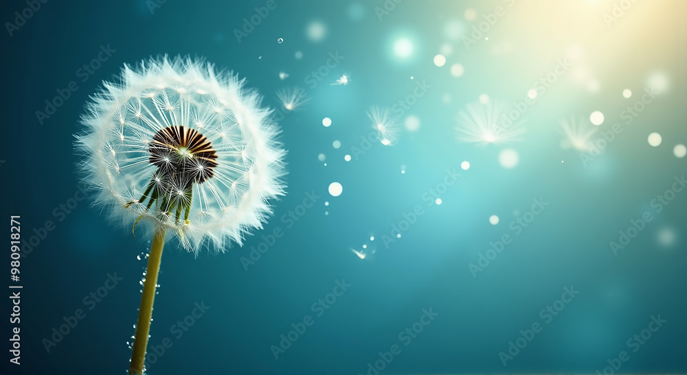 dandelion on blue background dandelion on blue background